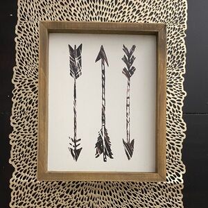 Arrow wood wall sign